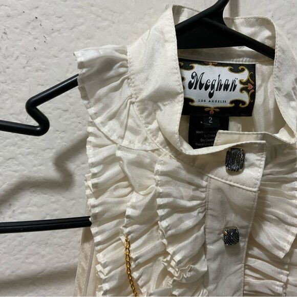 Meghan Los Angeles Sleeveless waffle Top Excellent 100% Silk by Meghan fabulous - Picture 4 of 10